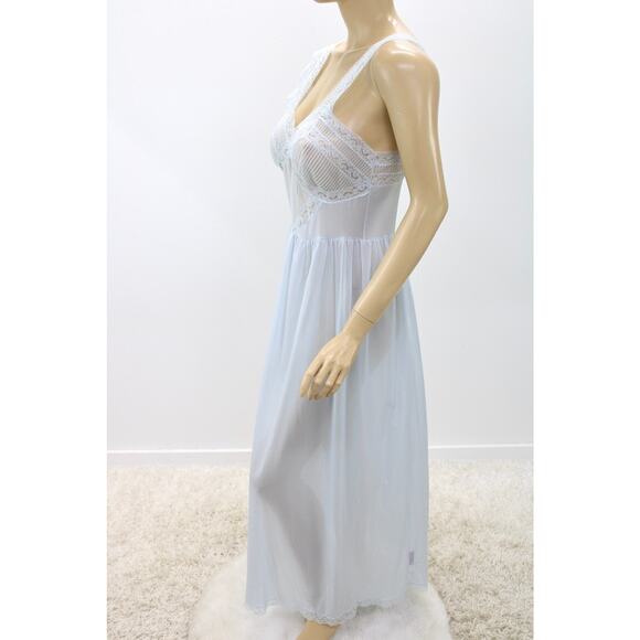 Vintage 1950s Snowdon Tailleur Long Nightgown Lace Fitted size 34 Whimsygoth - Picture 2 of 9